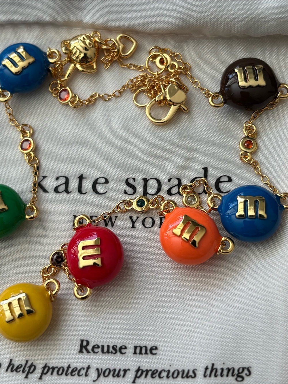 NWOT Kate spade Gold-Tone Multicolor Candy Charm Necklace - Picture 7 of 7